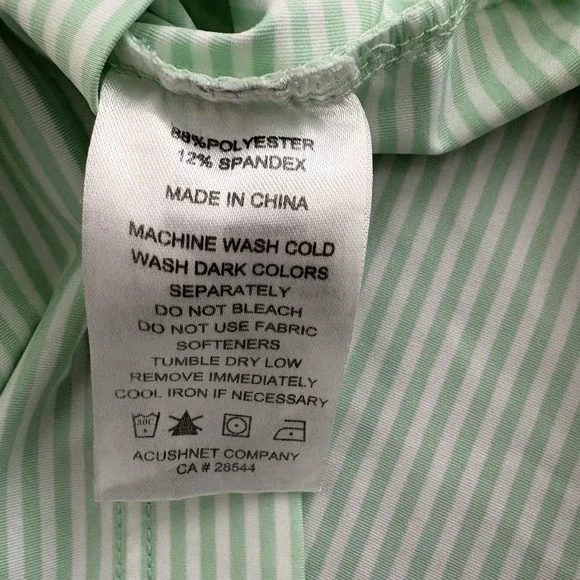 FootJoy Polo Shirt Mens XL Extra‎ Large Green Striped Short Sleeve Golf Casual - Picture 5 of 10